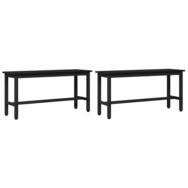 vidaXL Essbank Esstischbank 2 pcs Schwarz Eichen-Optik 100 x 32,5 x 48,5 cm...