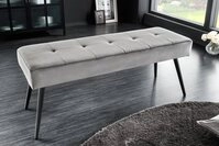 riess-ambiente Sitzbank BOUTIQUE 100cm dunkelgrau /schwarz &ndash; Samt-Bezug,
