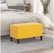vidaXL Sitzbank 70 x 35 x 41 cm Sitzbank Gelb 70x35x41 cm Samt