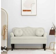 vidaXL Sitzbank, Sitzbank mit Kissen Creme 120,5x65x75 cm Samt