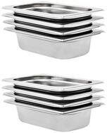vidaXL Thermobeh&auml;lter Gastronormbeh&auml;lter 8 Stk. GN 1/4 65 mm Edelstahl,...