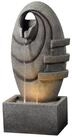 Teamson Home Gartenbrunnen Moderner ovaler Gartenbrunnen mit warmem LED-Licht, Grau