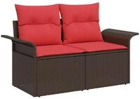 vidaXL Loungesofa Garten-Sofa mit Kissen 141 x 62 x 69 cm Poly-Rattan, 1 Teile