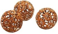 Kobolo Gartenfigur Gartenkugel KASUMA Rostoptik - 3er Set - Dm. 15 cm, (Metall)