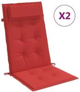 vidaXL Hochlehnerauflage, Gartenstuhl Auflagen 2 Stk. Rot Oxford-Gewebe