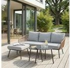 IDIMEX Gartenlounge-Set MYKONOS, (4-tlg), Outdoor Dreisitzer Sofa mit...