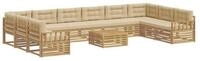 vidaXL Gartenlounge-Set Sofagarnituren Massivholz, (11-tlg)