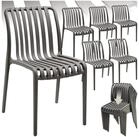 tectake Gartenstuhl Balkonstuhl, stapelbar, 47 x 58 x 80,5 cm, Belastbarkeit...