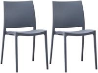 CLP Gartenstuhl Meton (2er Set, 2 St), Kunststoff, wetterfest, UV-best&auml;ndig