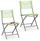 relaxdays Klappstuhl Klappbarer Gartenstuhl 2er Set gr&uuml;n