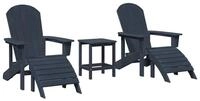 vidaXL Gartenstuhl Gartenstuhl 3 pcs Marineblau Polyethylen (3 St)