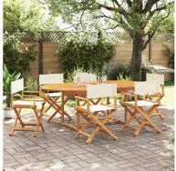 vidaXL Gartenstuhl, Klappbare Gartenst&uuml;hle 6 Stk. Cremewei&szlig; Stoff