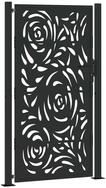 vidaXL Gartentor Gartentor Schwarz 100x175 cm Stahl Flammendesign