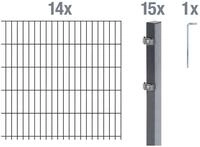 Alberts Doppelstabmattenzaun Grundset, (Set), H&ouml;he: 80-200 cm, Gesamtl&auml;nge:...