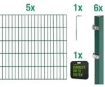 Alberts Doppelstabmattenzaun Grundset, (Set), H&ouml;he: 80-200 cm, Gesamtl&auml;nge:...