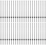 vidaXL Bett Eingebetteter Zaunpfosten 44 pcs Grau 140 cm (44-tlg)