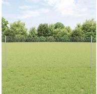 vidaXL Zaun, Zaun mit Pfosten Silber 0,8 x 10 m Stahl