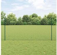 vidaXL Zaun, Zaun mit Pfosten Gr&uuml;n 1,2 x 50 m Stahl und PVC