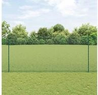 vidaXL Zaun, Zaun mit Pfosten Gr&uuml;n 1,4 x 50 m Stahl und PVC