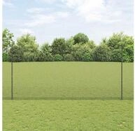 vidaXL Zaun, Zaun mit Pfosten Grau 1.6 x 25 m Stahl und PVC