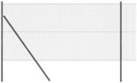 vidaXL Gartenzaun Ground Fix Geschwei&szlig;ter Drahtzaun Grau 10 x 1,2 m 40 x 40 mm,
