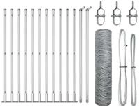 vidaXL Gartenzaun Geschwei&szlig;ter Drahtzaun mit Betonfundament 25 x 0,4 m (B x H),