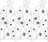 vidaXL Pergola Gartenzaun mit Schloss 3 pcs Schwarz 112 x 39,5 cm Stahl, (3-tlg)