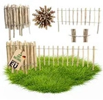 Floranica Staketenzaun Staketenzaun mit Pfosten Stekzaun Holzzaun Gartenzaun aus