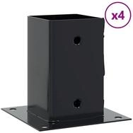 vidaXL Zaunpfosten Pfostentr&auml;ger Quadrat 4 Stk. 81x81 mm Pulverbeschichteter...