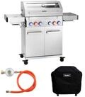 TAINO Gasgrill PLATINUM YAMARA 4+2 + Haube, Spar-Set, Grillwagen, Sear-Zone, 4