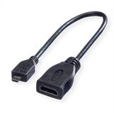 ROLINE HDMI High Speed Kabel mit Ethernet, HDMI BU - Micro HDMI ST Audio- &