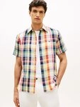 Tommy Hilfiger Kurzarmhemd LINEN BLEND CHECK PLAID regular fit,...
