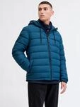 Steppjacke JACK & JONES "JCOPOINT PU PUFFER JACKET BF", Herren, Gr. L, blau (titan),