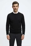 BOSS GREEN Strickpullover Rundhalsauswschnitt, Regular Fit, Struktur-Strick