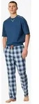 Schiesser Pyjamahose Mix Relax Schlafhose, Nacht Hose, Loungehose blau 48