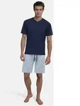 bugatti Shorty Florenz (2 tlg) V-Ausschnitt, Kurzarm, kurze Hose, mit Logo blau...