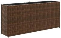vidaXL Hochbeet Hochbeet mit 2 F&auml;chern Braun 90x20x40 cm Poly Rattan (1 St)