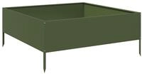 vidaXL Hochbeet Hochbeet Olivgr&uuml;n 100x100x41 cm Stahl (1 St)