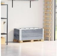 vidaXL Hochbeet, Paletten-Aufsatzrahmen 2 Stk. Grau 100x50 cm Massivholz Kiefer