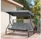 Outsunny Hollywoodschaukel 2 in 1, mit Liegefunktion, verstellbarem Sonnendach,