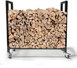 Quick Star Kaminholzregal Metall Kaminholzregale Au&szlig;en mit Rollen 65 x 65 / 90...