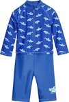 Playshoes Badehose UV-Schutz Einteiler Hai 1/1 Arm blau 74/80 - ca. 9-12 Monate