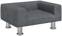 vidaXL Kindersofa, Kinder Schlafsofa Dunkelgrau 50x40x26,5 cm Samt