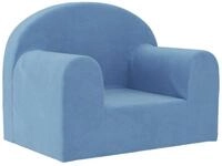 vidaXL Kindersofa, Kinder Schlafsofa Blau Weich Pl&uuml;sch