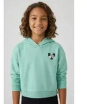 Name It Kapuzensweatshirt NKFTARA LS CROP RLX SWE WH BRU PS NOOS mit kleinem Brust-