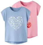 Name It T-Shirt NMFVIGEA 2P CAPSL TOP (Packung, 2-tlg) Baumwolle, regular fit rosa 92