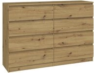 ibonto Kommode Gro&szlig;e Mehrzweckschrank mit 8 Grifflosen Schubladen