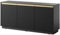 Masseno Kommode MAESTRO 154 cm Sideboard mit 3 T&uuml;ren Schwarz