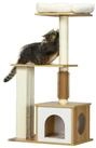 PawHut Kratzbaum 114 cm hoch, Katzenbaum, mehrst&ouml;ckiger Katzenkratzbaum mit