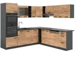 Vicco Winkelk&uuml;che R-Line, Goldkraft Eiche/Anthrazit, 237 x 60 cm ohne...